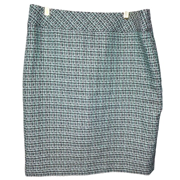 Evan Picone Dresses & Skirts - Evan Picone Womens Tweed Pencil Skirt Size 10 Black Green White Career